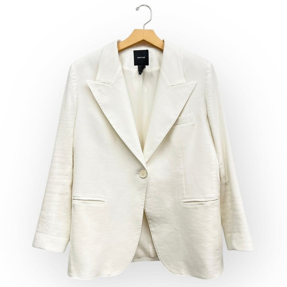 Smythe Cream Single-Button Tailored Blazer - Picture 2 of 9
